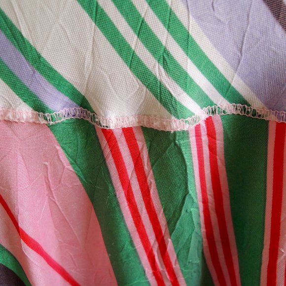 Cori Pink & Green Candy Stripe Dress M - Picture 7 of 12
